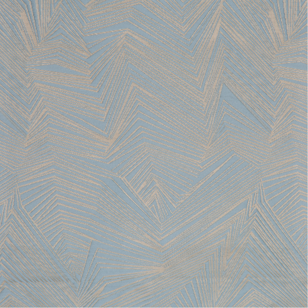 F-Laurena II Collection: DDecor Textured Abstract Stripped Pattern Furnishing Fabric; 280cm, Cyan Blue 1