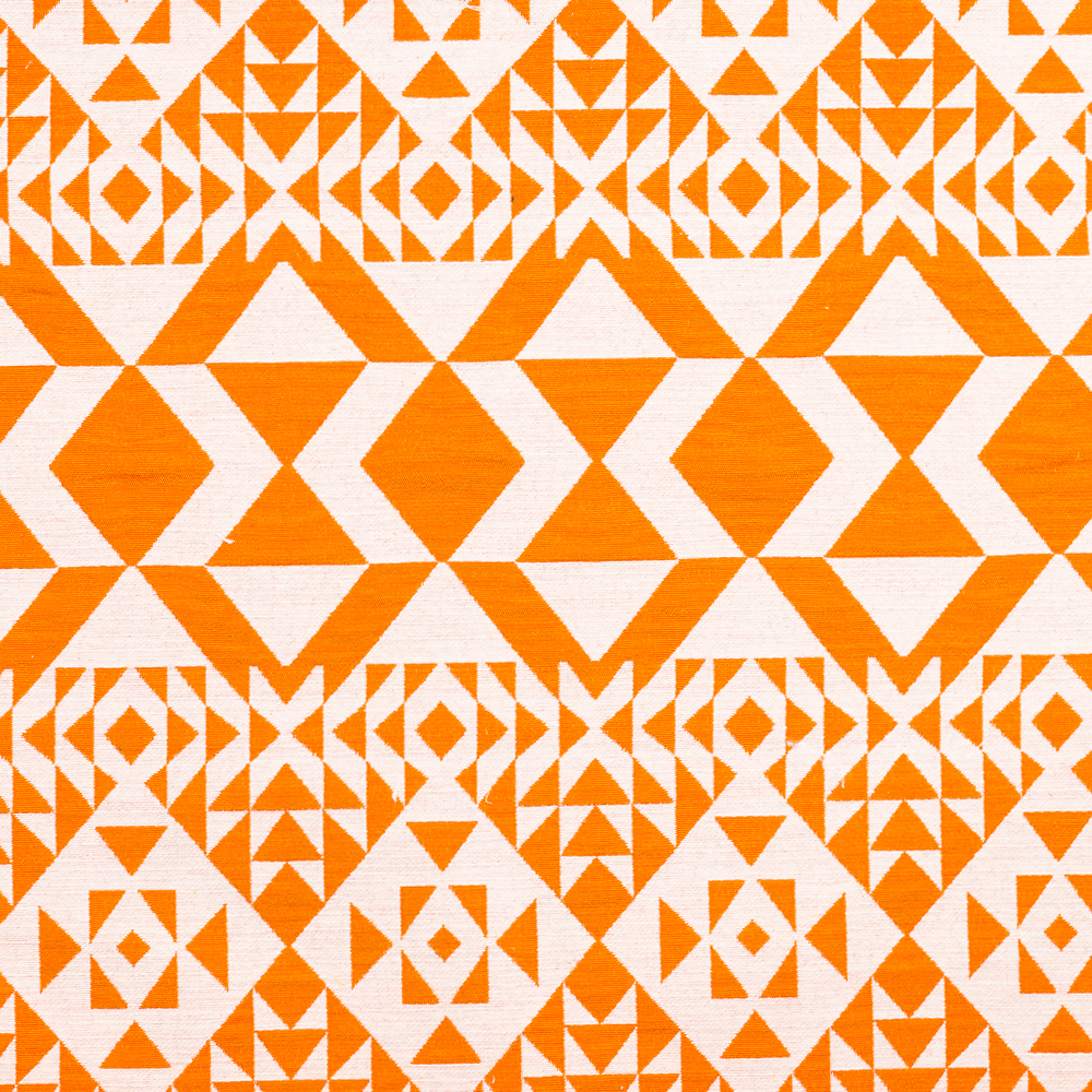 Oasis Collection: Abstract Geometric Pattern Jacquard Curtain Fabric; 280cm, Orange 1