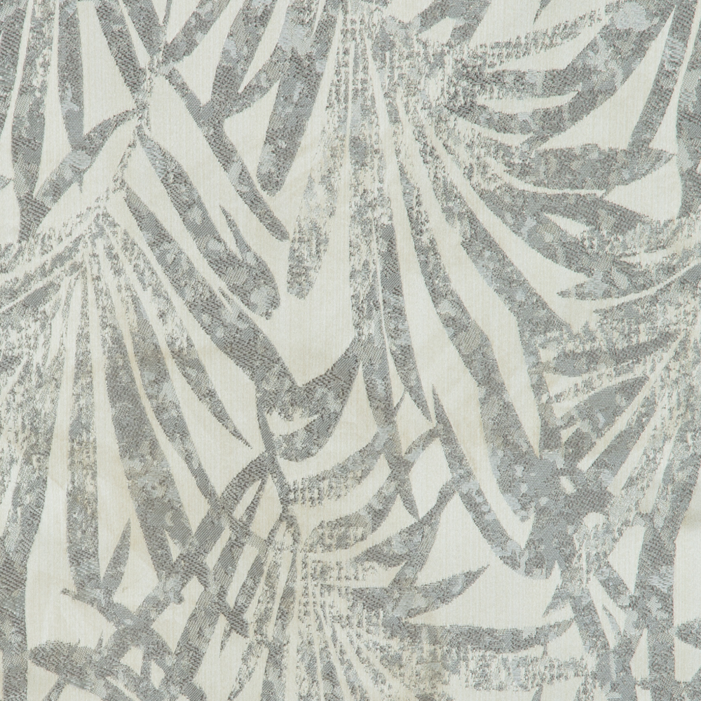 Prato Collection: Polyester Textured leave Pattern Jacquard Fabric; 280cm, Grey 1