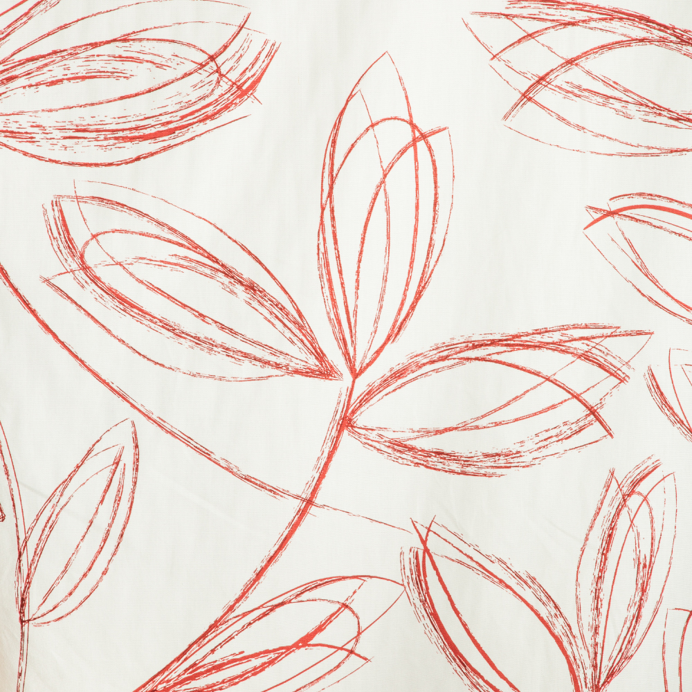 Rosa 3002: Ferri: Leave Pattern Furnishing Fabric; 140cm, Orange/White 1