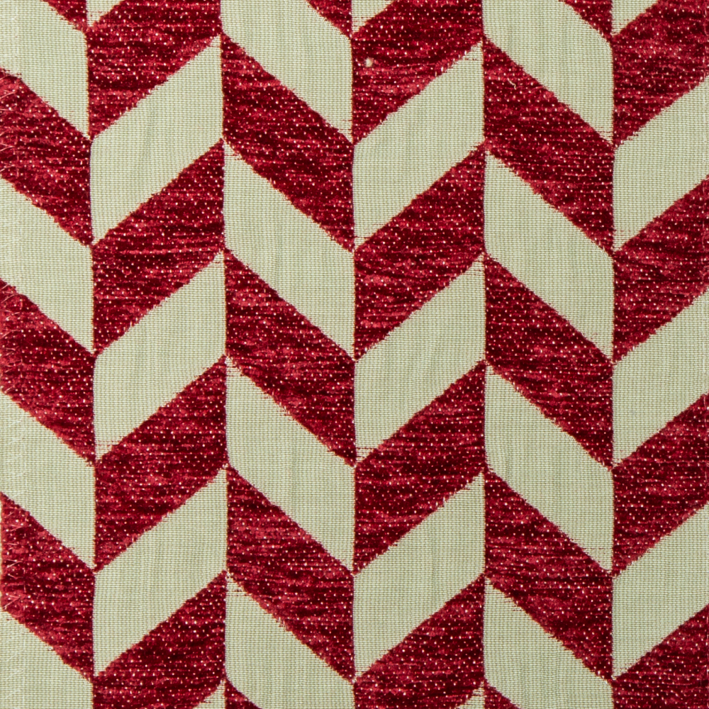 Santorini Collection: Diagonal Stripe Pattern Polyester Upholstery Fabric; 140cm, Maroon 1