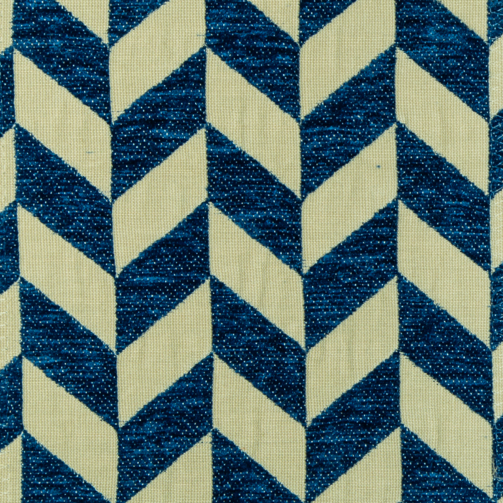 Santorini Collection: Diagonal Stripe Pattern Polyester Upholstery Fabric; 140cm, Blue 1