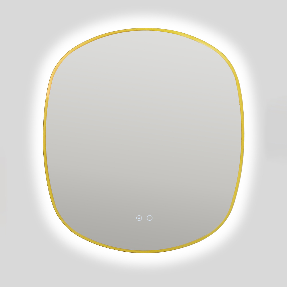 Tapis: Wall Mirror With LED Lights and Defogger: Gold : 4000K ; (70×78)cm 1