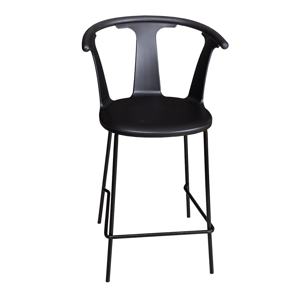 High Bar Chair With Metal Legs; (88x56x56)cm, Black  1