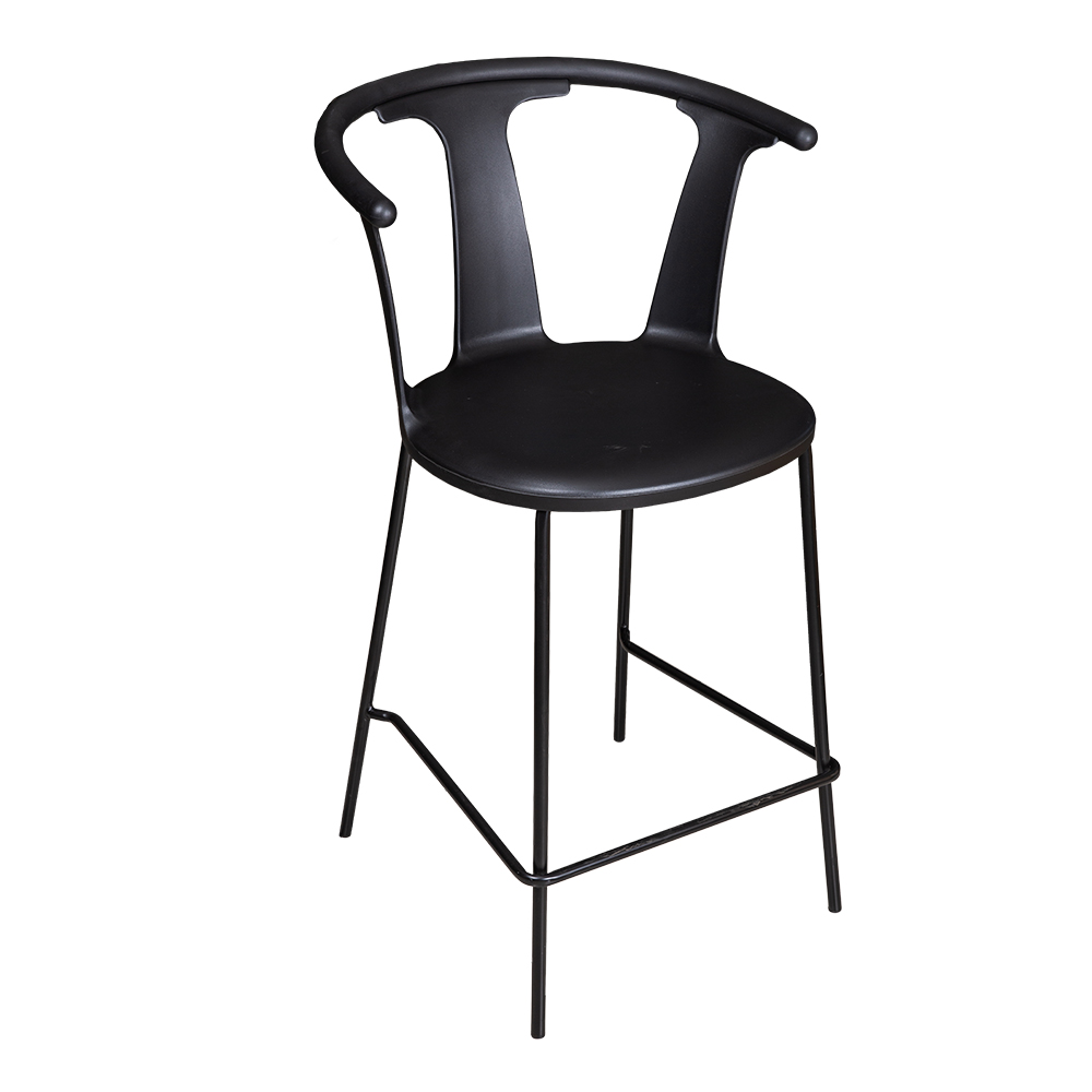 High Bar Chair With Metal Legs; (88x56x56)cm, Black