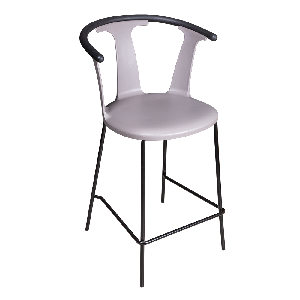 High Bar Chair With Metal Legs; (88x56x56)cm, Dark Grey