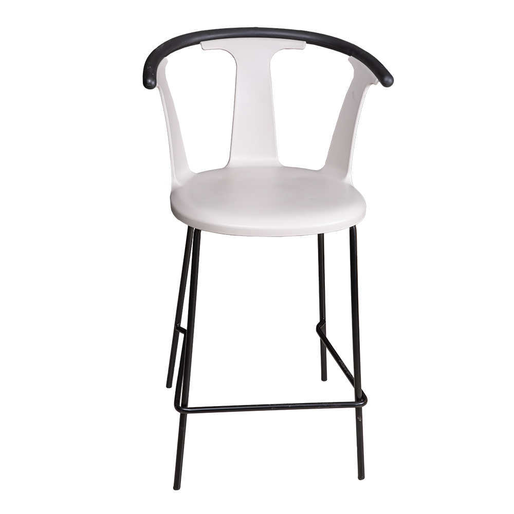 High Bar Chair With Metal Legs; (88x56x56)cm, Light Grey  1