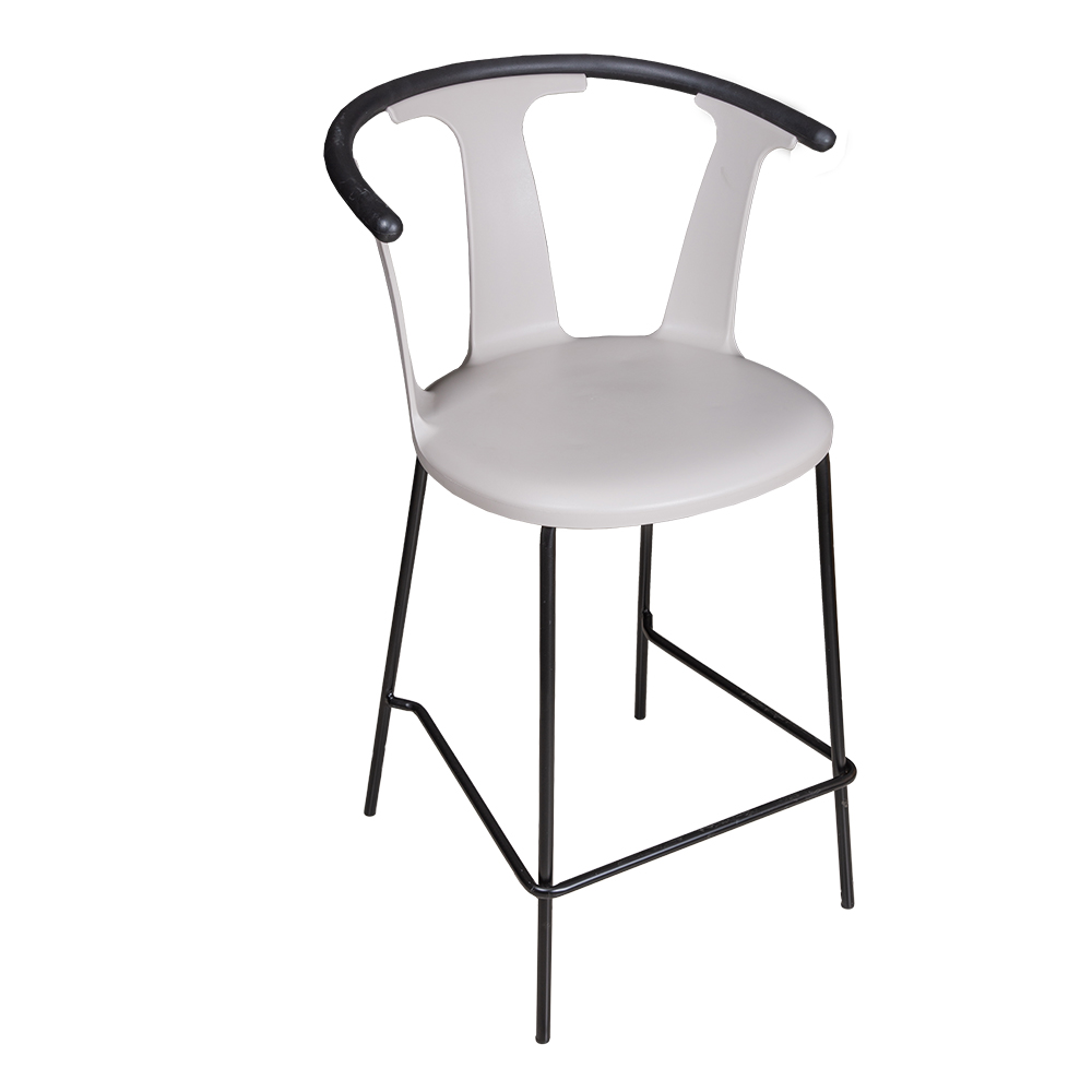 High Bar Chair With Metal Legs; (88x56x56)cm, Light Grey