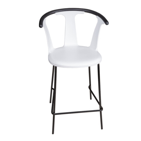 High Bar Chair With Metal Legs; (88x56x56)cm, White 1