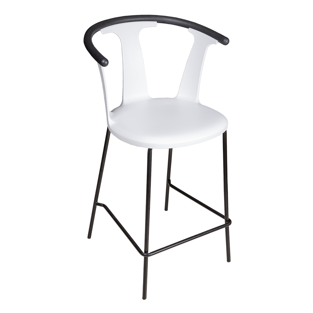 High Bar Chair With Metal Legs; (88x56x56)cm, White