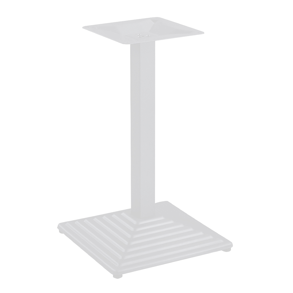 Ribbed Steel Base For Office Meeting Table; (90x90x75)cm, Matte White 1
