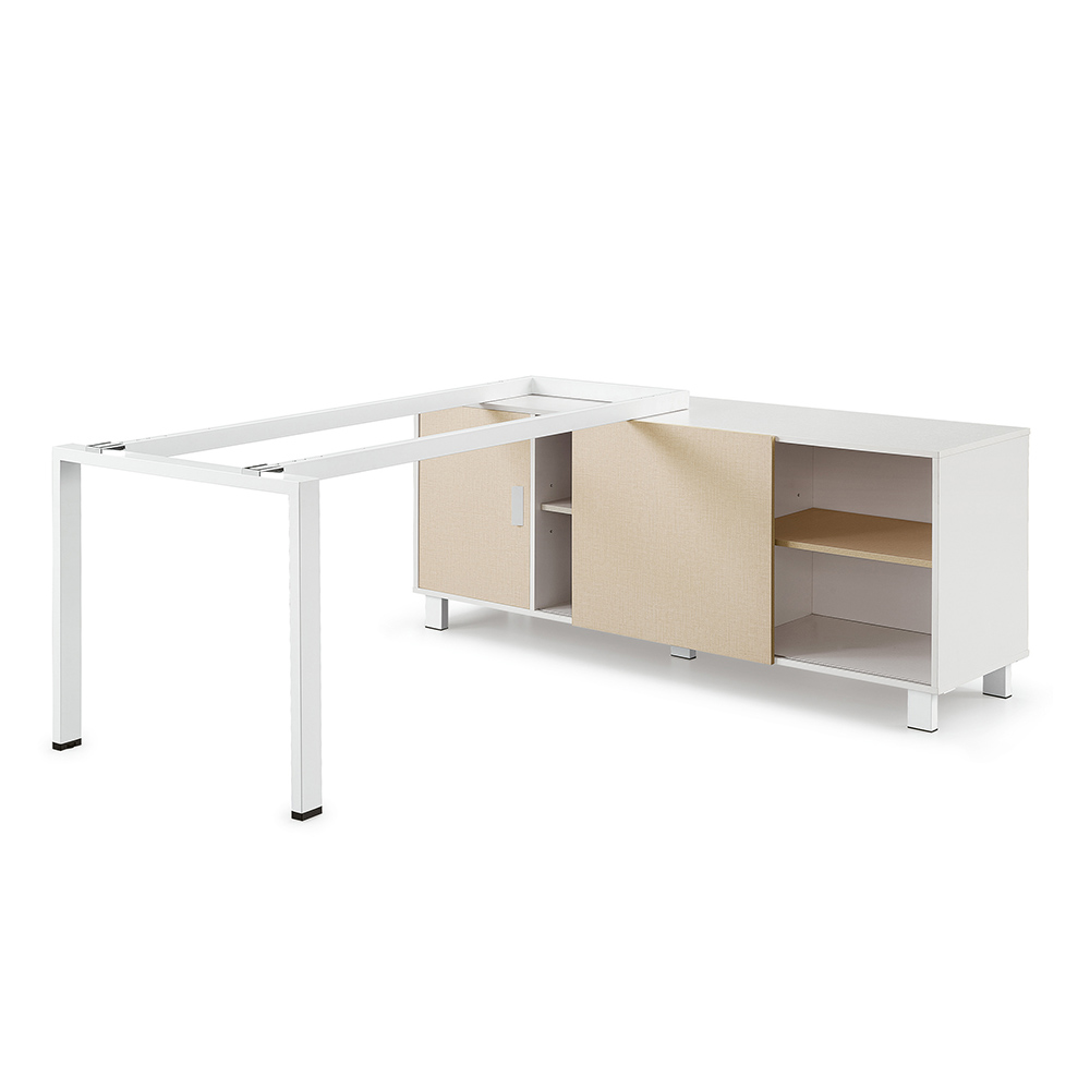 Steel Base For Office Desk; (180x80x75)cm, Matte White