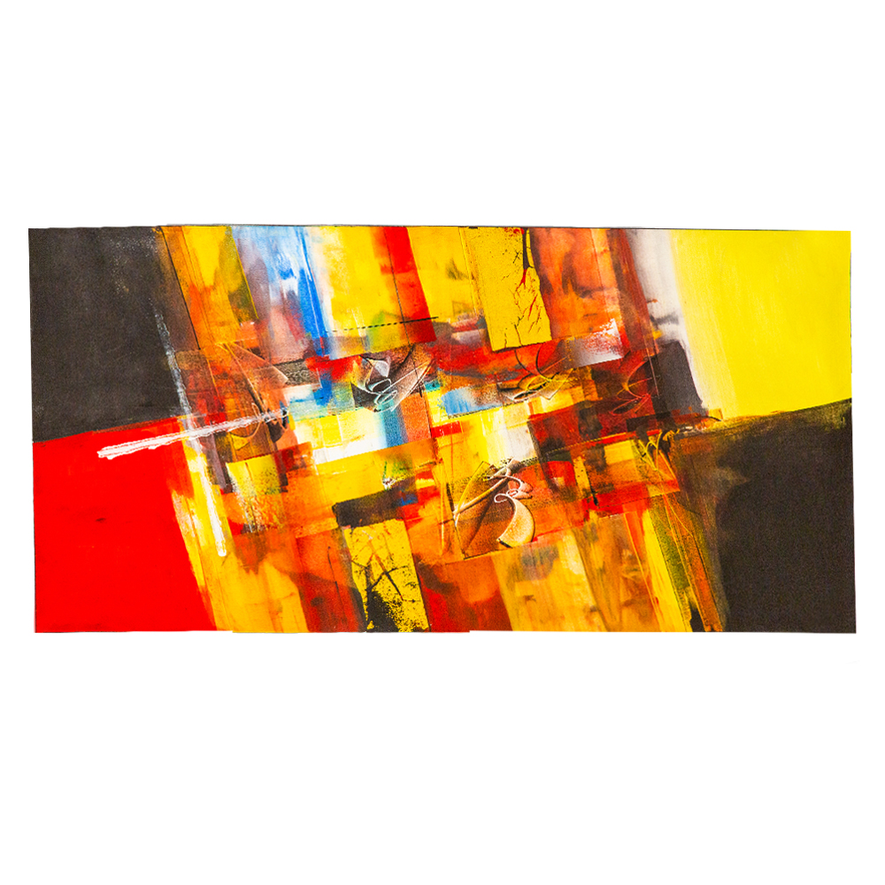 Oil Painting: Abstract; (100x200x4)cm, Multicolor 1
