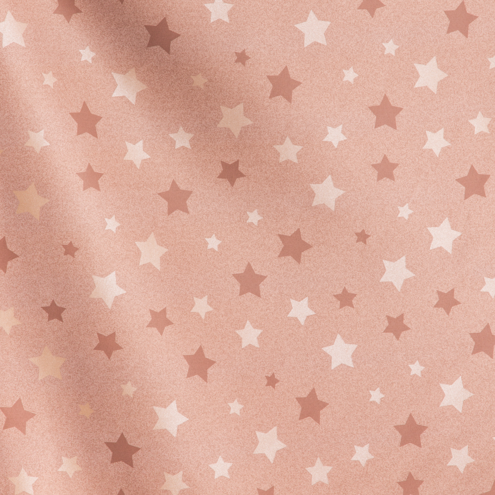 Tana 1003: Ferri: Stars Pattern Furnishing Fabric; 140cm, Peach 1