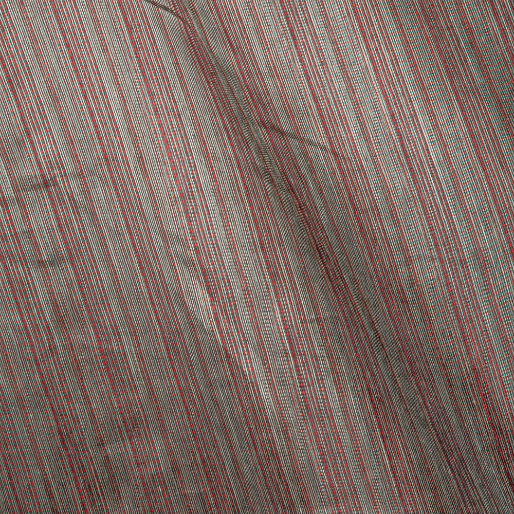 193 Double Width: York Striped Furnishing Fabric; 280cm, Red/Grey 1